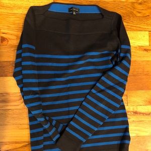 Navy Blue Striped Cardigan